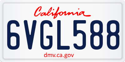 CA license plate 6VGL588