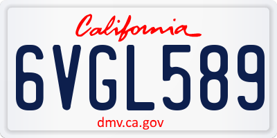 CA license plate 6VGL589