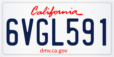 CA license plate 6VGL591