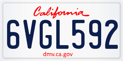 CA license plate 6VGL592