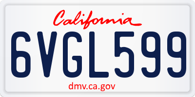 CA license plate 6VGL599