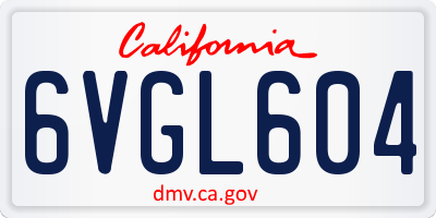 CA license plate 6VGL604