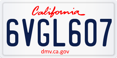 CA license plate 6VGL607