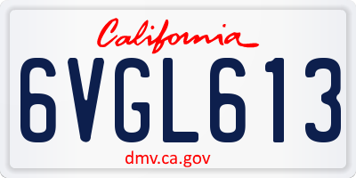 CA license plate 6VGL613
