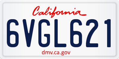 CA license plate 6VGL621