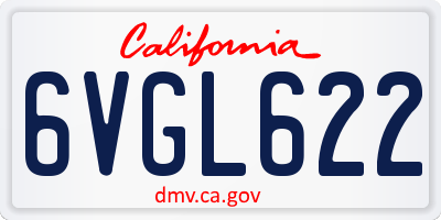 CA license plate 6VGL622