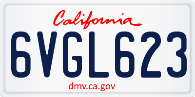 CA license plate 6VGL623