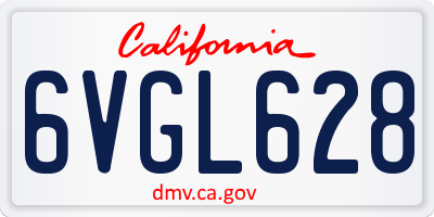 CA license plate 6VGL628