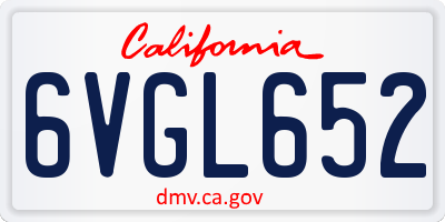 CA license plate 6VGL652