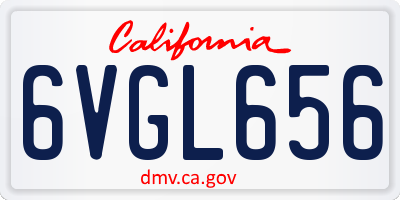 CA license plate 6VGL656