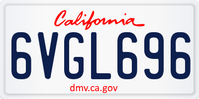 CA license plate 6VGL696