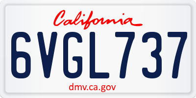 CA license plate 6VGL737