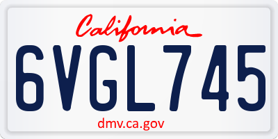 CA license plate 6VGL745