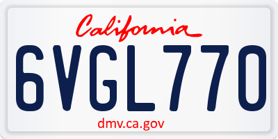 CA license plate 6VGL770