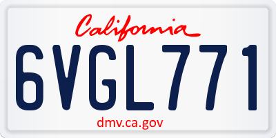 CA license plate 6VGL771