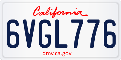 CA license plate 6VGL776