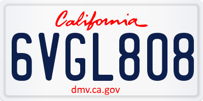 CA license plate 6VGL808