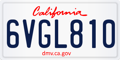 CA license plate 6VGL810