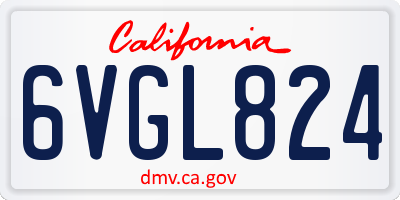 CA license plate 6VGL824