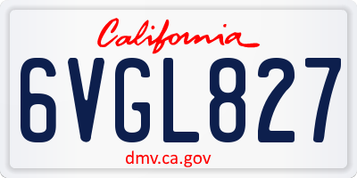 CA license plate 6VGL827