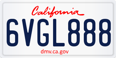 CA license plate 6VGL888
