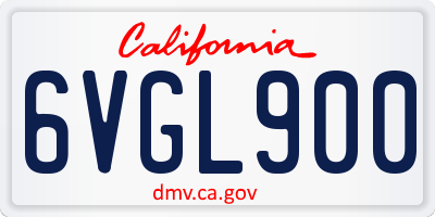 CA license plate 6VGL900