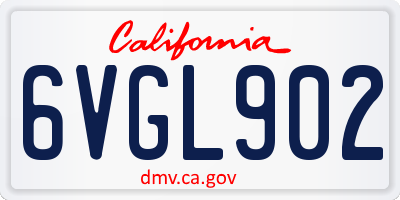 CA license plate 6VGL902