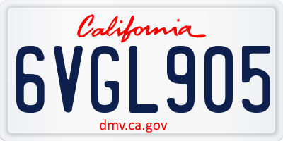CA license plate 6VGL905
