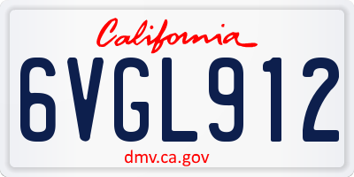 CA license plate 6VGL912