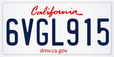 CA license plate 6VGL915