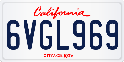 CA license plate 6VGL969