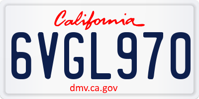 CA license plate 6VGL970