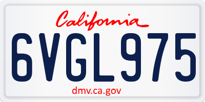 CA license plate 6VGL975