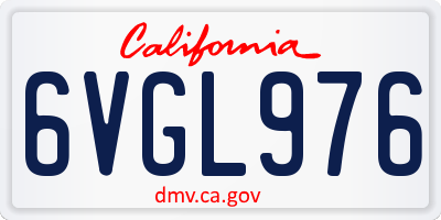 CA license plate 6VGL976