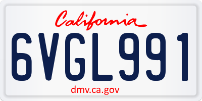 CA license plate 6VGL991