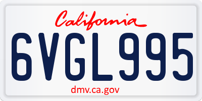 CA license plate 6VGL995