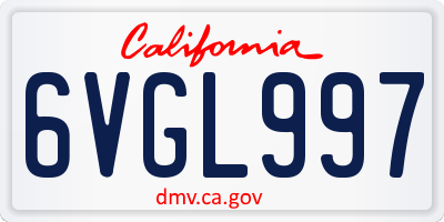 CA license plate 6VGL997