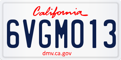 CA license plate 6VGM013
