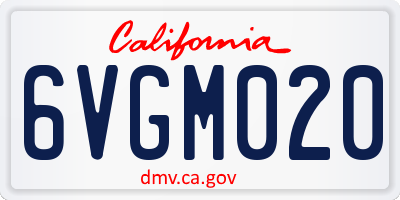 CA license plate 6VGM020