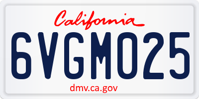 CA license plate 6VGM025