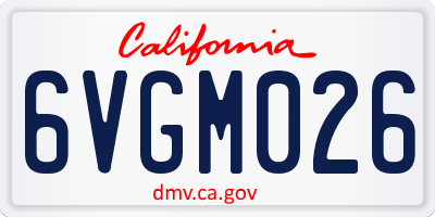 CA license plate 6VGM026