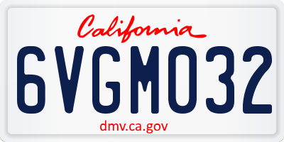 CA license plate 6VGM032