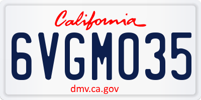 CA license plate 6VGM035