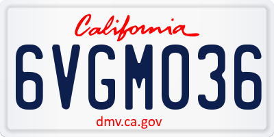 CA license plate 6VGM036