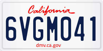 CA license plate 6VGM041