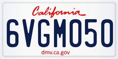 CA license plate 6VGM050