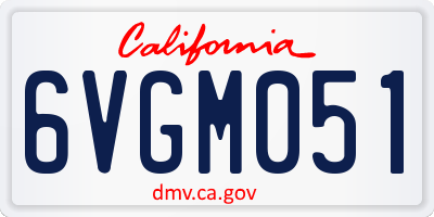 CA license plate 6VGM051
