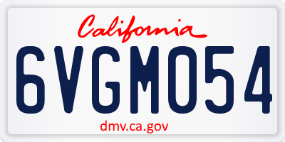 CA license plate 6VGM054