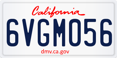 CA license plate 6VGM056