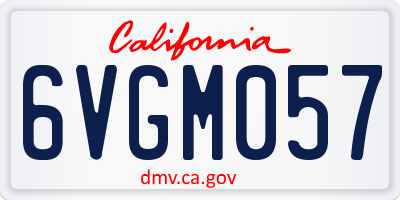 CA license plate 6VGM057